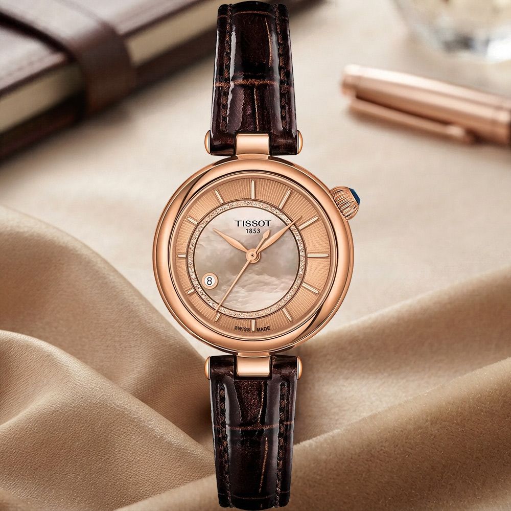 TISSOT 天梭 官方授權 T152.207.36.521.00 Desir系列 珍珠貝機械女錶 周年慶好禮 送禮首選-28mm T1522073652100