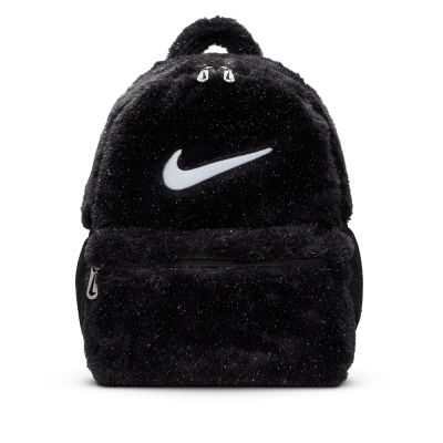 NIKE Y NK FX FUR BACKPACK 後背包 童包 運動包 毛毛包 黑色-FZ1330010