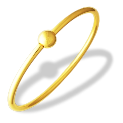 【TLH】黃金手環 靈動圓珠 貴妃手鐲 (尺寸多款選) 活動帶扣型