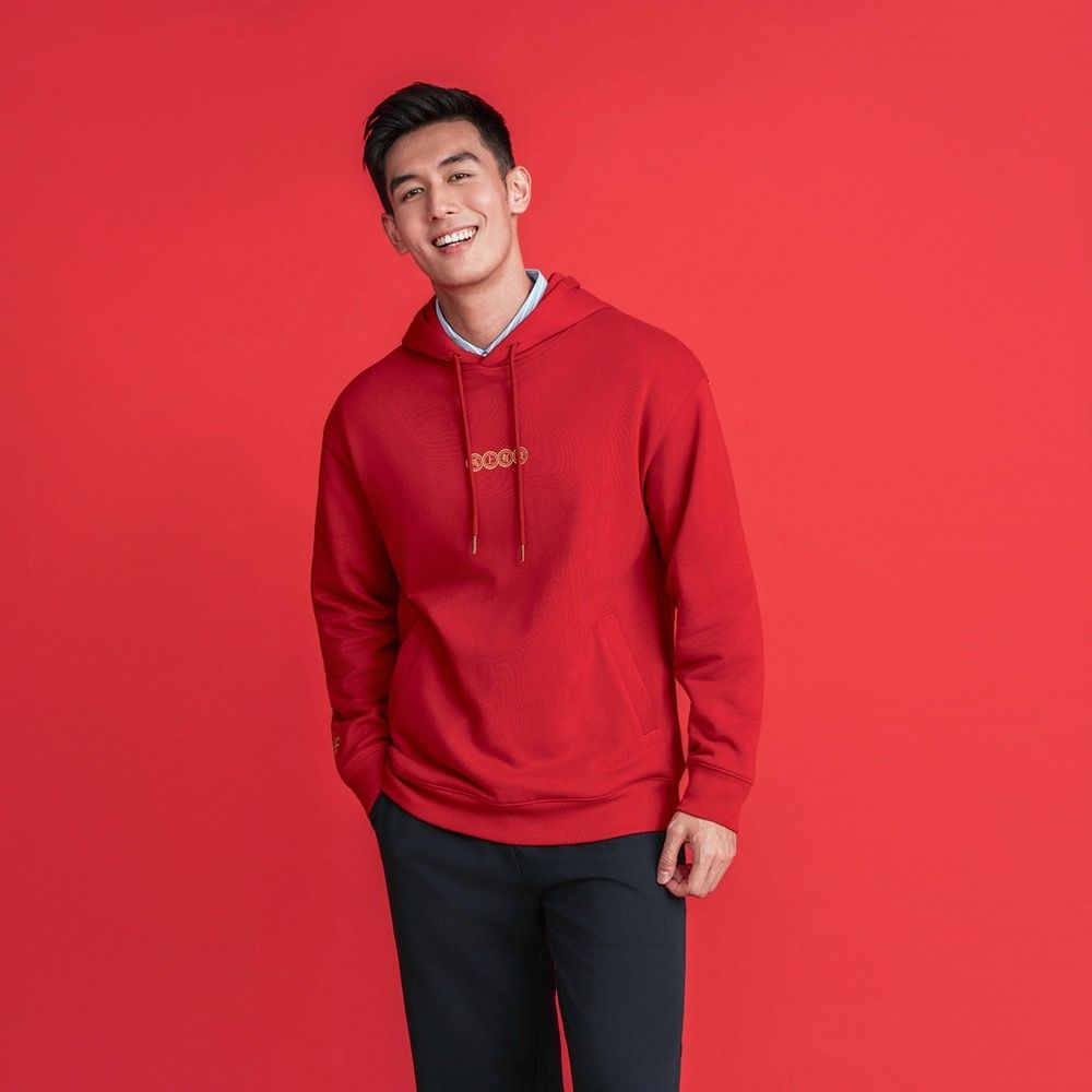 GIORDANO 男裝連帽印花長袖帽T Horse to Success系列
