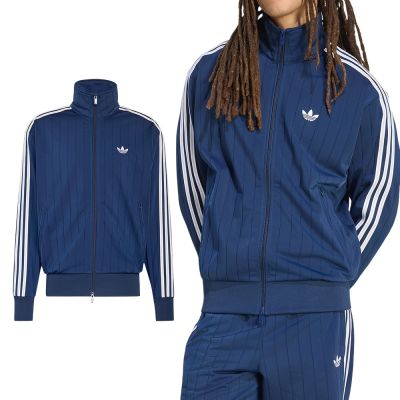 Adidas Firebird Tt Dn 男款 藍色 三葉草 立領 拉鍊 夾克 外套 KE4128