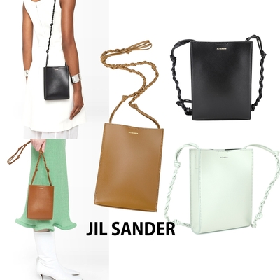 JIL SANDER Tangle 編織皮繩斜背隨身包-3色可選