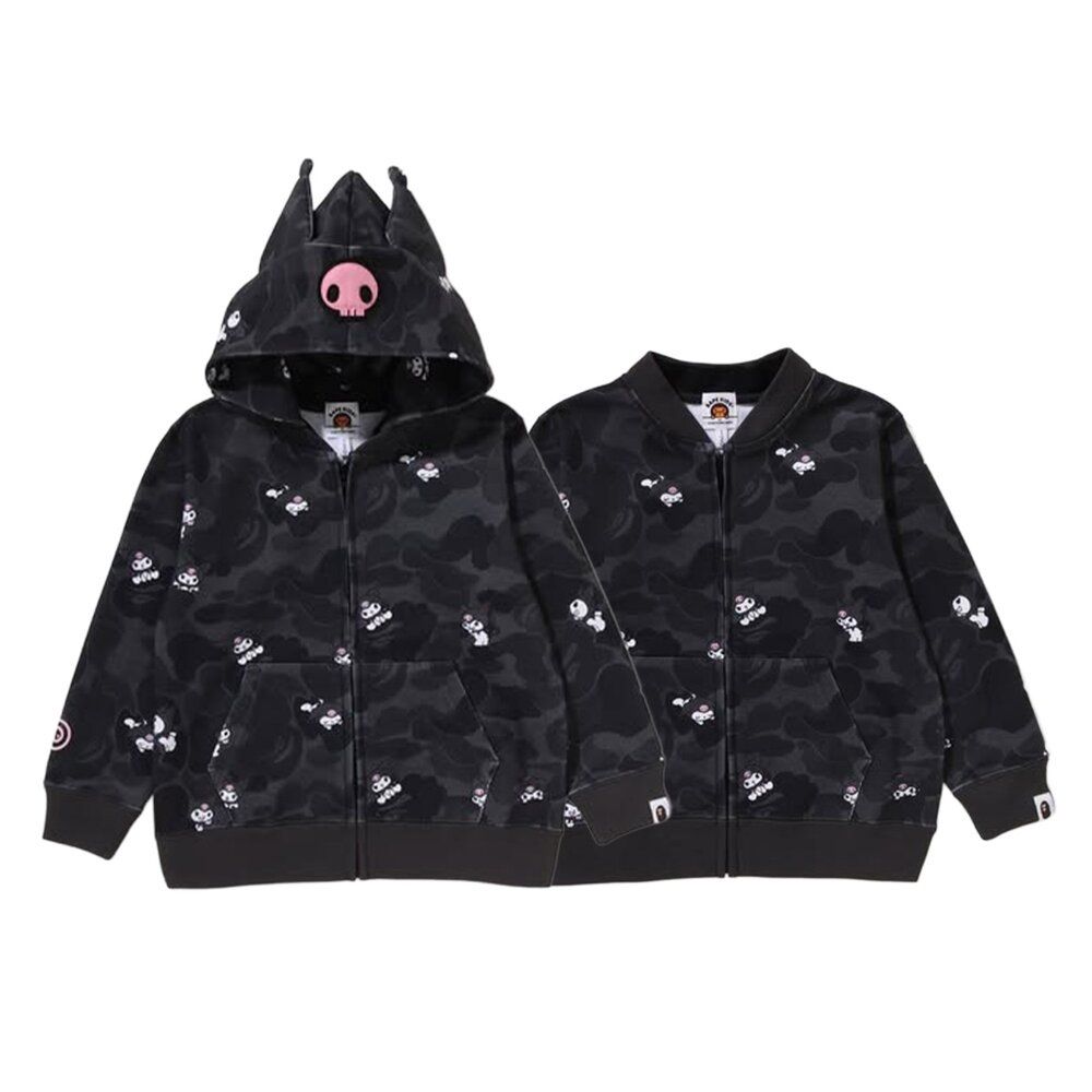 Sanrio x Bape 外套 童裝 酷洛米 滿版 黑色 1M2331590-BK