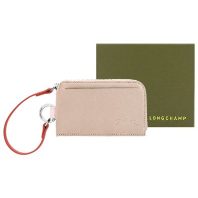 LONGCHAMP LE PLIAGE COLLECTION系列小綿羊皮卡片零錢包(米)