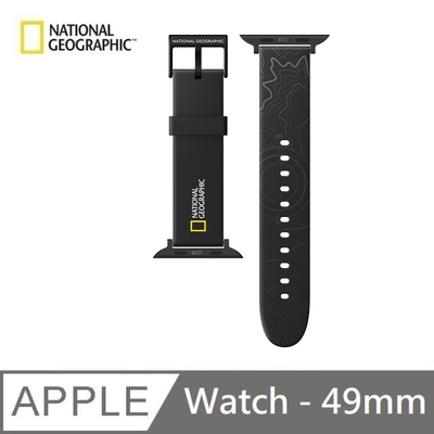 National Geographic 國家地理 Apple Watch 矽膠錶帶 49mm - 山脈黑