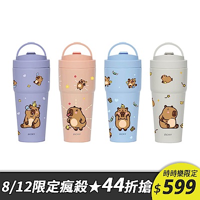 【WOKY X 柴語錄】卡比巴拉豚寶-[●●]渾圓杯-雙層陶瓷750ml