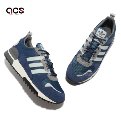 藍 adidas 休閒鞋ZX 700 HD 男鞋深藍灰經典復古麂皮愛迪達H01850