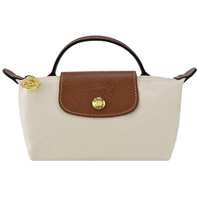 LONGCHAMP LE PLIAGE系列再生尼龍手提化妝包(白紙)