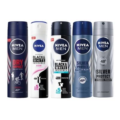 NIVEA 妮維雅 男士止汗爽身噴霧150ml-4入組