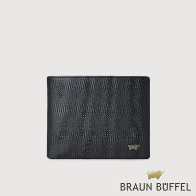 【BRAUN BUFFEL 德國小金牛】台灣總代理 安德勒-1 8卡男夾-黑色/BF531-313-BK