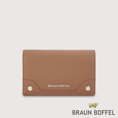 【BRAUN BUFFEL 德國小金牛】台灣總代理 絲妲莎-S 11卡兩折中夾-麥色/BF875-501-BRA