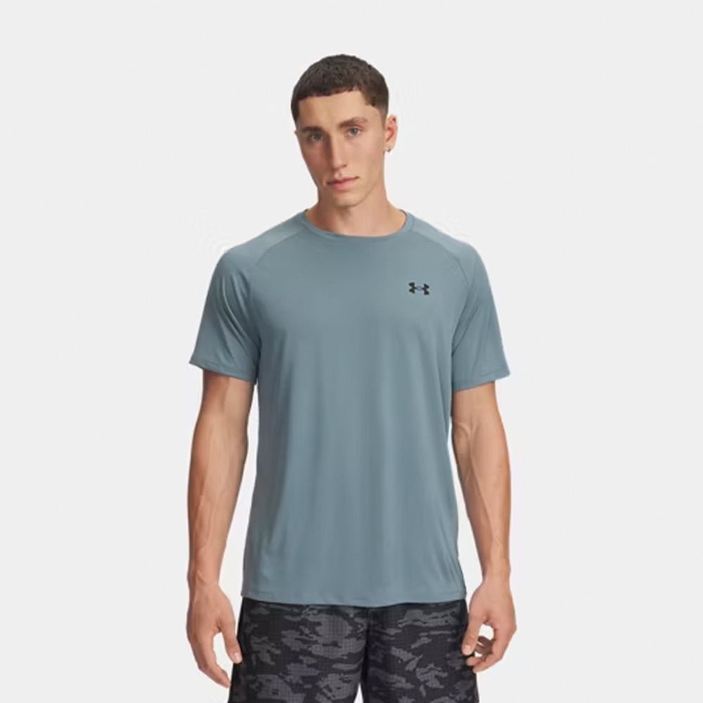 UNDER ARMOUR 短袖上衣男訓練慢跑TECH 2.0 灰綠1326413-587 | 其他品牌