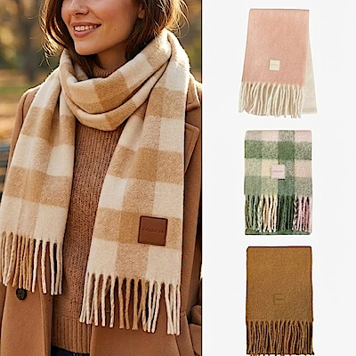COACH 經典LOGO質感羊毛針織圍巾 (多款可選)
