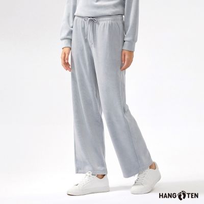 Hang Ten-女裝- 針織燈芯絨加州熊長褲-淺灰