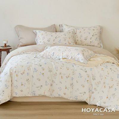 HOYACASA 特大抗菌天絲兩用被床包四件組-米娜花園