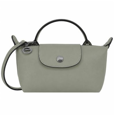 LONGCHAMP LE PLIAGE XTRA系列牛皮化妝/斜背包(迷你/苔原綠)