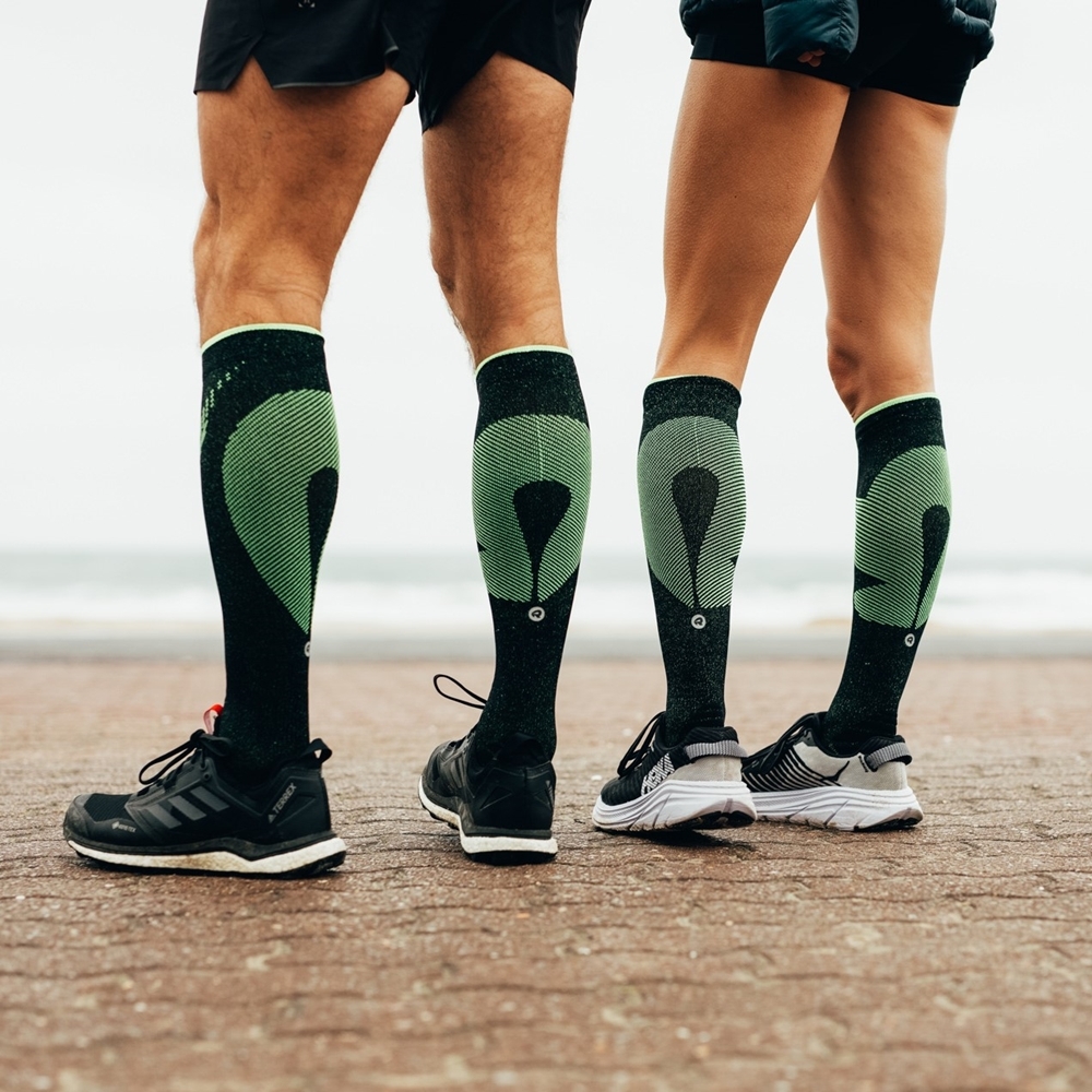 ROCKAY】Vigor 長筒運動機能壓縮襪- Black/Lime 護踝| Yahoo購物中心