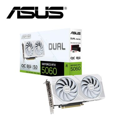 華碩 DUAL-RTX5060-O8G WHITE+華碩 ROG STRIX LC III 240 ARGB 白龍三代