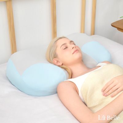【Great Living格蕾寢飾】義大利La Belle 親水棉護頸按摩雙向支撐貝殼枕