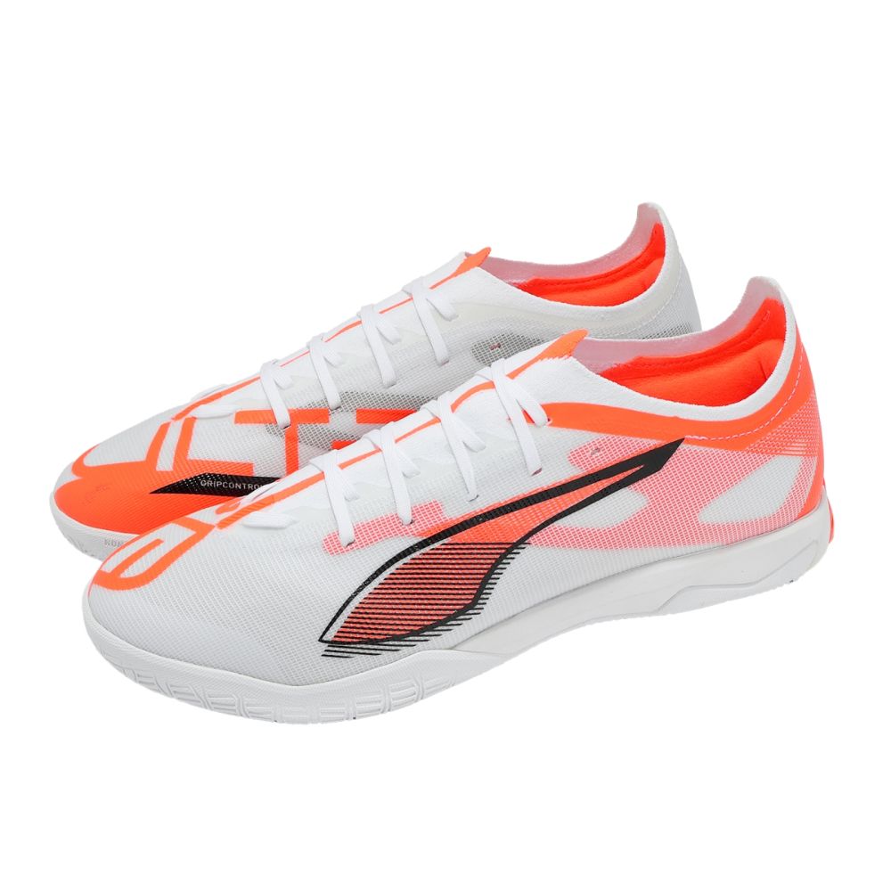 Puma 足球鞋 Ultra 5 Match It 男鞋 白 橘 室內運動 108346-01