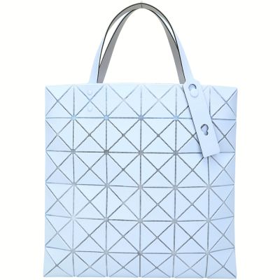 ISSEY MIYAKE 三宅一生 BAOBAO LUCENT W COLOR 6x6 撞色霧面幾何手提托特包(藍x淺藍)