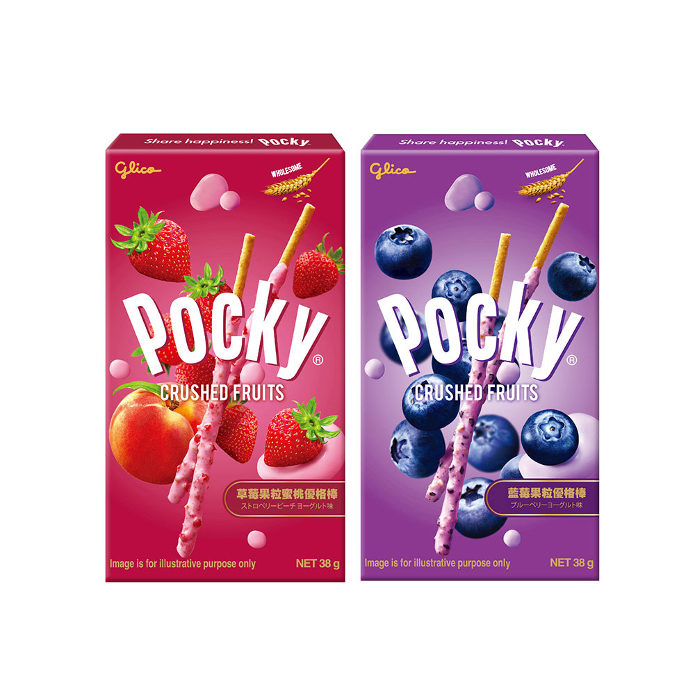 格力高 Pocky百奇 果粒優格棒系列 38g (藍莓/草莓/芒果)