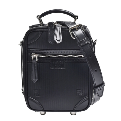 FENDI TRAVEL MINI BAG直紋牛皮手提/斜背包(黑色)