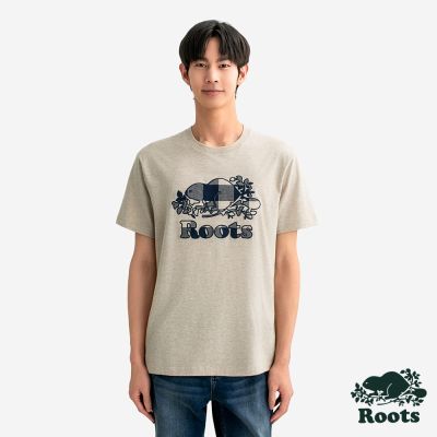 Roots男裝-COOPER PLAID FILL 短袖上衣 -米色