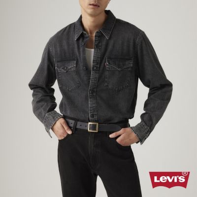 Levi s 真皮皮帶 金屬扣頭 黑色皮帶 腰帶 男生皮帶 熱賣單品
