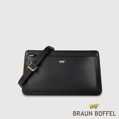【BRAUN BUFFEL 德國小金牛】台灣總代理 艾拉 斜背包-黑色/BF836-12-BK