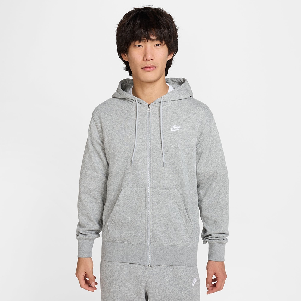 NIKE 外套 男 運動連帽外套 毛圈布 AS M NK CLUB FT FZ HOODIE 灰 FN3885-063