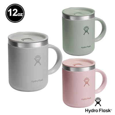 Hydro Flask 官方旗艦 12oz/354ml 保溫 附蓋 馬克杯 彩蓋 粉灰 灰綠 櫻花粉