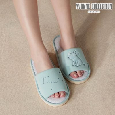 YVONNE 以旺傢飾 犀牛開口室內拖鞋-湖水綠（M/L）