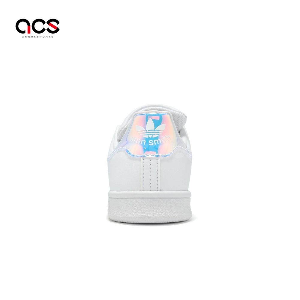 adidas 休閒鞋Stan Smith J 大童女鞋白炫彩皮革史密斯愛迪達FX7521