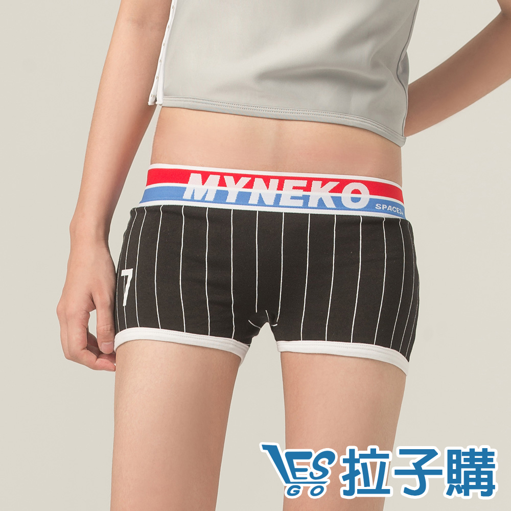 內褲 MYNEKO棒球平口內褲 LESGO內褲 (黑色系)