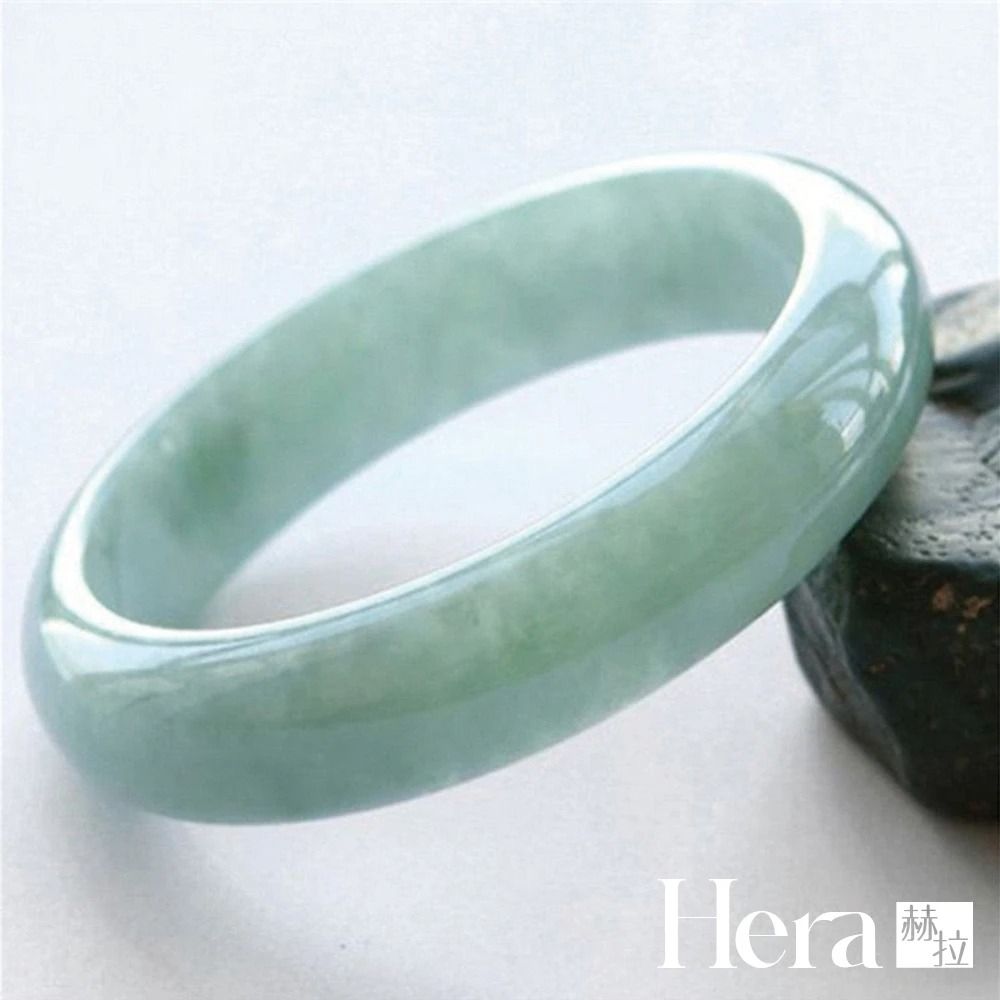 【HERA 赫拉】緬甸翡翠冰糯種淺綠優化手鐲 H115072803(緬甸 翡翠 冰糯種 淺綠 優化 手鐲 )