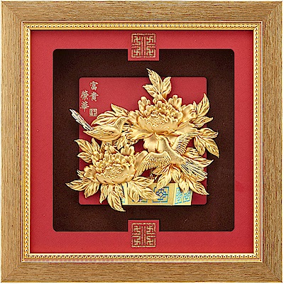 金箔畫新禪風系列【大展鴻圖老鷹】39x69cm | 開運畫作| Yahoo購物中心