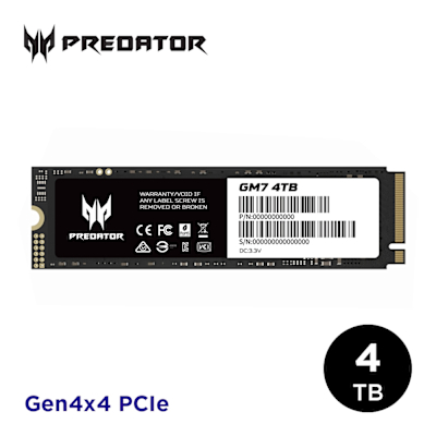 Acer Predator GM7 4TB M.2 2280 PCIe Gen4x4 SSD固態硬碟(公司貨)