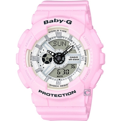 CASIO BABY-G 棉花糖粉色運動錶(BA-110BE-4A)