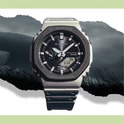 CASIO 卡西歐 G-SHOCK 運動風極簡八角 太陽能電力智慧藍牙手錶 開學換新季 送禮推薦 GA-B2100LUU-5A