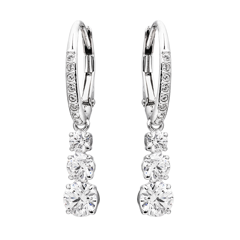 SWAROVSKI 施華洛世奇 Trilogy Round 水晶穿孔耳環