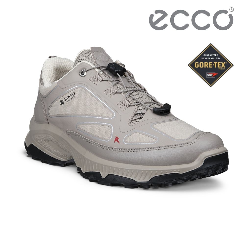 ECCO Receptor XP W 快速繫帶戶外防水運動鞋 女鞋 岩石灰/暖米棕