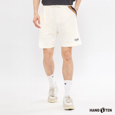 Hang Ten-男裝- 雙面布撞色線條短褲-雪白色