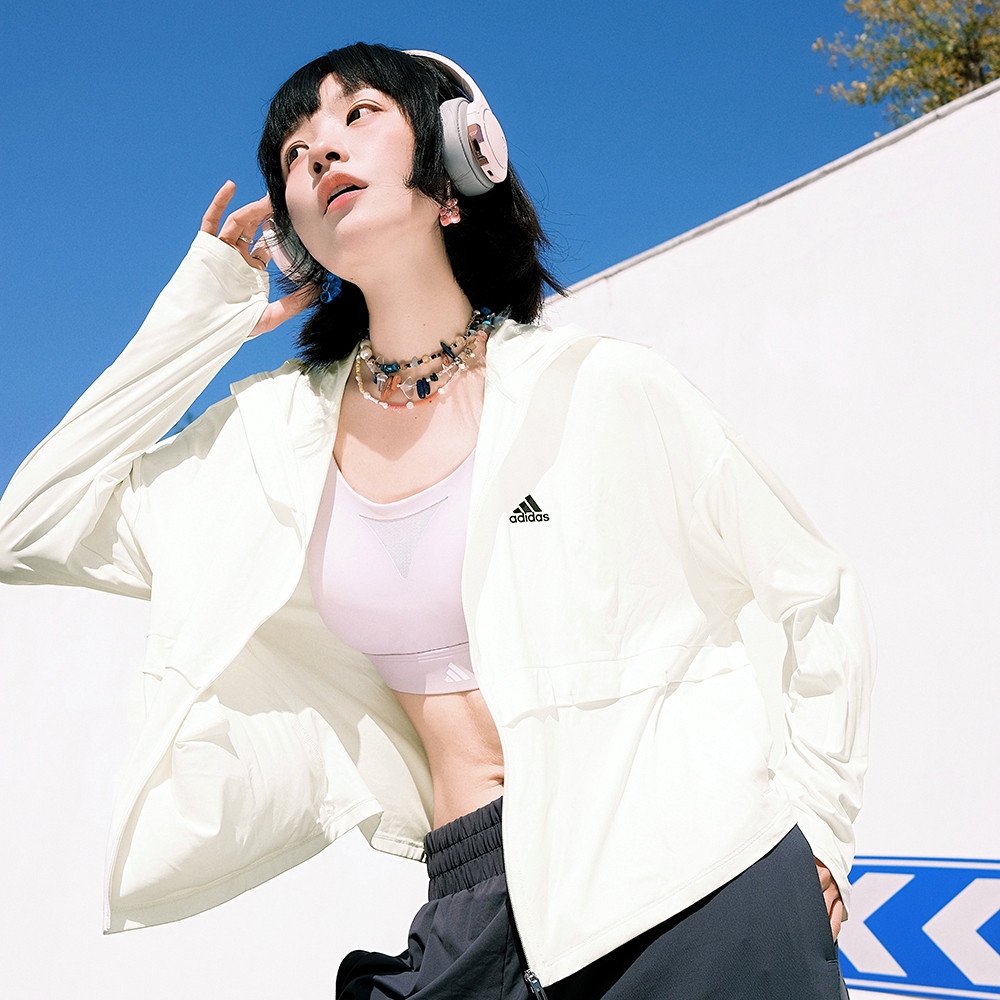 【adidas 愛迪達】 防曬連帽外套 抗 UV 女 IT2487