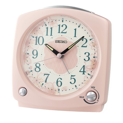 SEIKO 日本精工 音樂鬧鐘 滑動式秒針 靜音鬧鐘(QHP012P)13X12cm