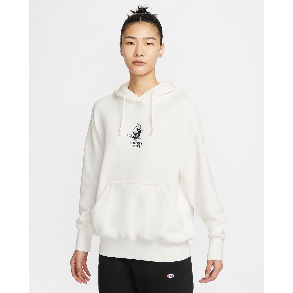NIKE 耐吉女連帽上衣-米白色AS W NSW PHNX FLC PO HD OS GCE-HV1743133