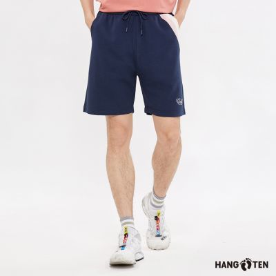 Hang Ten-男裝- 雙面布撞色線條短褲-丈青