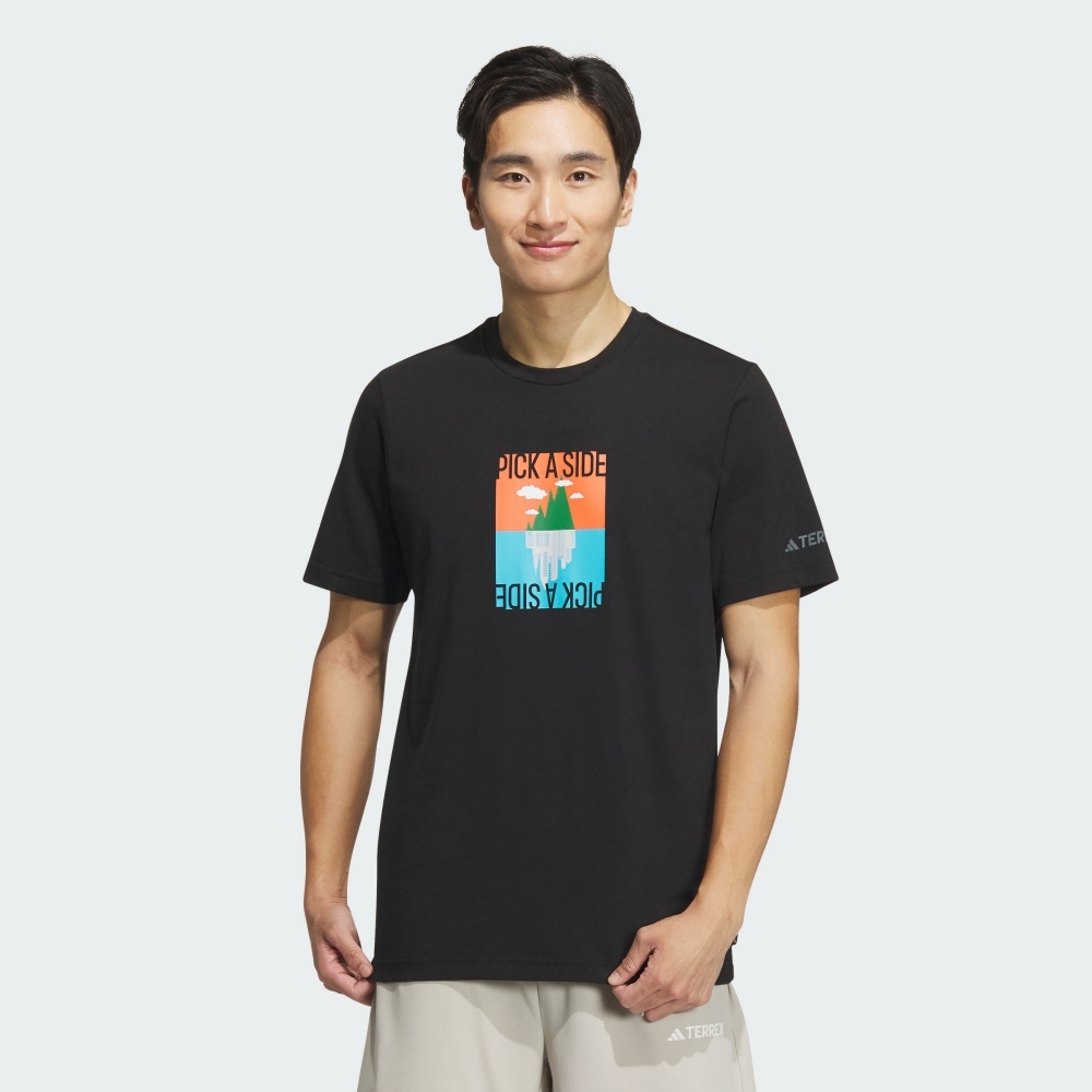 adidas 愛迪達 上衣 男款 短袖上衣 運動 GFX SS TEE 180 黑 IS0274