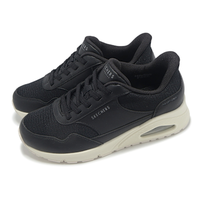 Skechers 休閒鞋 Uno-Banksia Slip-Ins 寬楦 女鞋 黑 氣墊 運動鞋 健走 177117WBLK