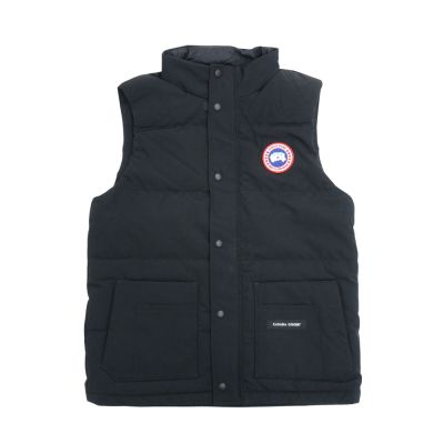 Canada Goose 再生輕量尼龍平口袋立領背心(黑)